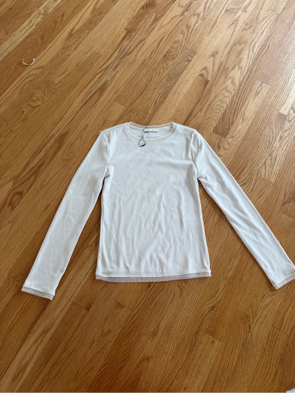 Zara long sleeve with mesh detailing on sleeves and neckline